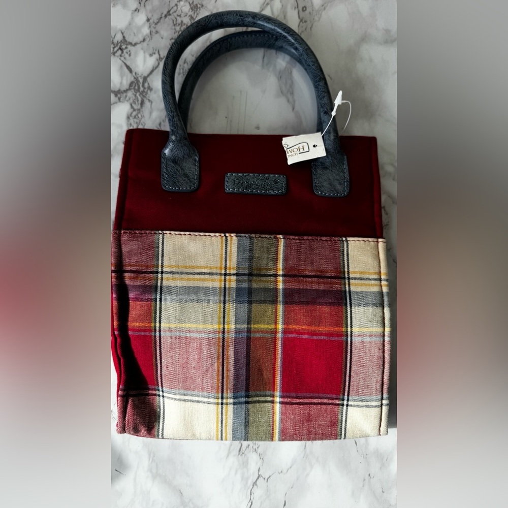 NWT Longaberger Orchard Park Plaid Mini Tote Bag - Picture 6 of 14